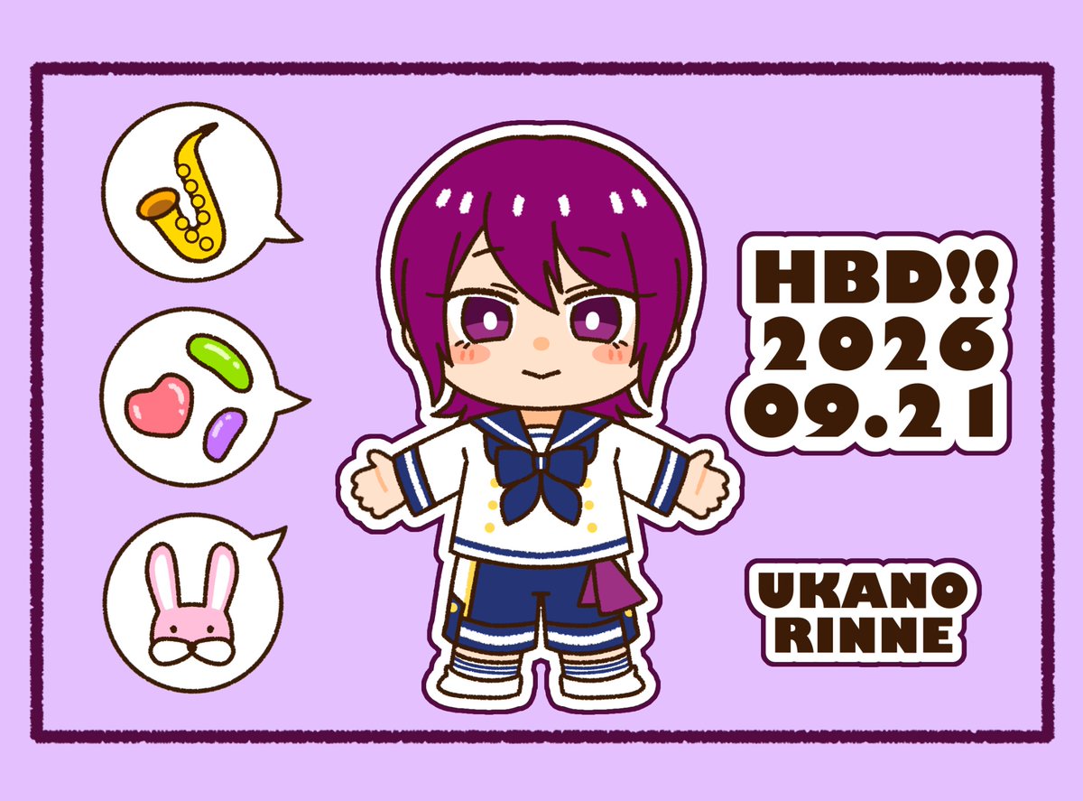 setsuka_ars's tweet photo. リンネくんお誕生日おめでとうございま〜す🎊
リンネくんといえば！個人的3選🎷💜🐰

#アルスマグナ
#宇迦野リンネ誕生祭2026 https://t.co/rkuNDh73n5