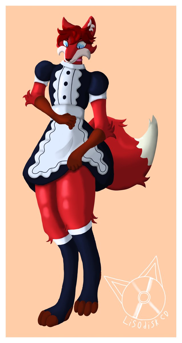LisodiskCD's tweet photo. Sometime in early summer, I joked that I’d draw a friend in a maid outfit...
...well :>
#furry #furryart https://t.co/7hXG3vCG1K