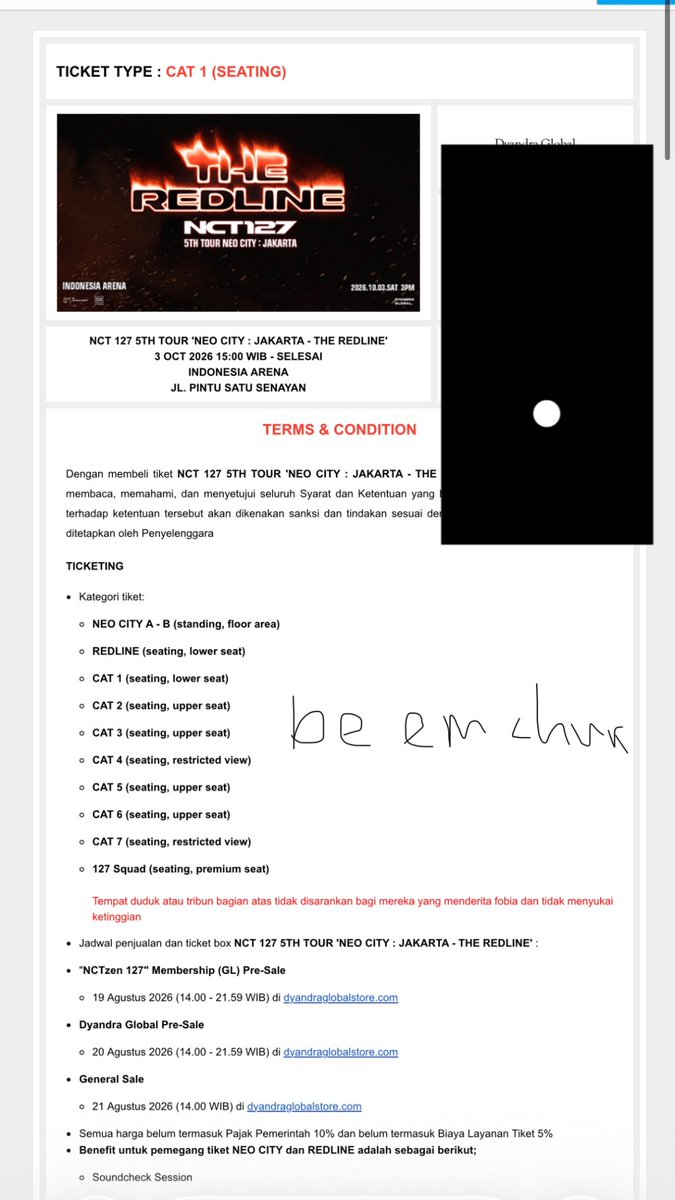 beemchun's tweet photo. #WTS #THEREDLINE #NCT127 
#THEREDLINEINJKT
selling because an urgent situation
CAT 1 weverse presale for 3,150,000 or 180 USD
30%-50% down payment
✅paypal
✅wise
no scam https://t.co/HZ1wU0nKiV
