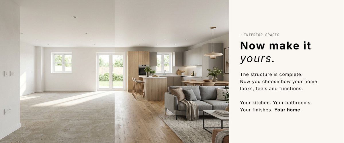 CustomBuildUK's tweet photo. Meet Plot 7 at The Paddocks. 🏡

Built to the Blank Canvas stage, the major construction work is taken care of - leaving you with the freedom to create an interior that feels like yours.

Your kitchen. Your bathrooms. Your flooring. Your finishes.

https://t.co/kKLSlKwFZR https://t.co/ScK9ME3dJB
