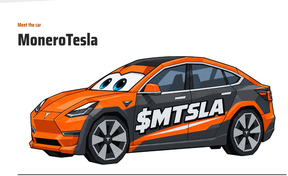 beyourloverboy's tweet photo. This is literally the best Tesla and Monero narrative poissible - In 2021 Monero tweeted "The Monero community is calling on
@elonmusk to add #Monero #XMR payments for #Tesla!"

They linked https://t.co/EBdCPbi9r4 beneath it, on their official site they have the MoneroTesla, with $MTSLA on the side of it 

Pairing to Tesla since its Monero completely shilling Tesla and asking for their help