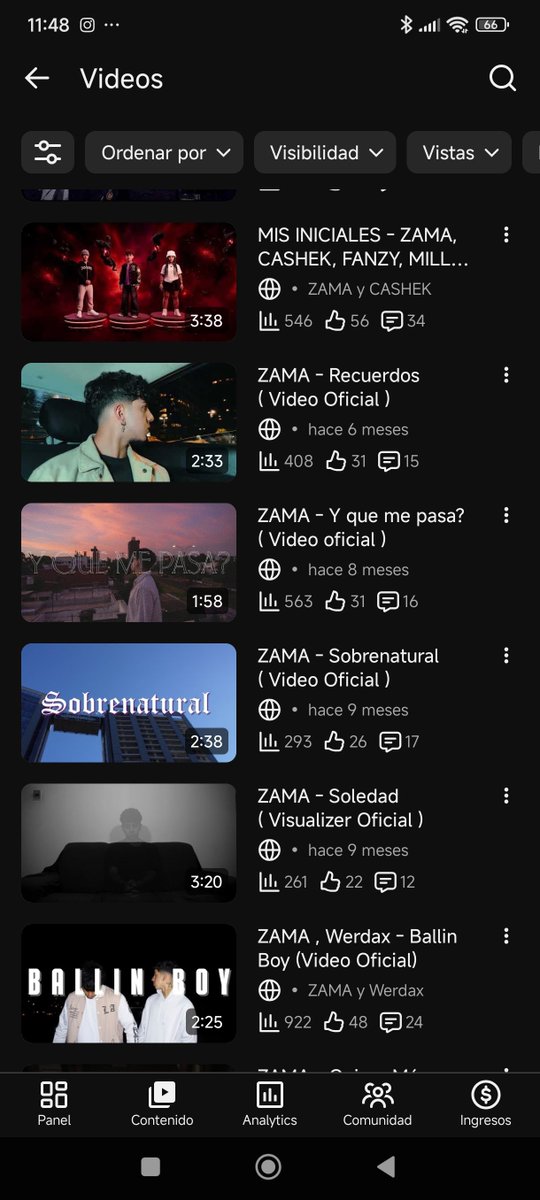 7zzama's tweet photo. @YouTubeLATAM @youtubemusic ???? Mi tema "Hacía el fin" que saque el 10 de agosto le venia yendo bien a comparación de otros temas contando con 800 vistas y 42 likes y hoy me despierto con que cuenta con 8 likes??????

Siendo que mi promedio de likes ronda esos numeros https://t.co/I3TEqseDFh