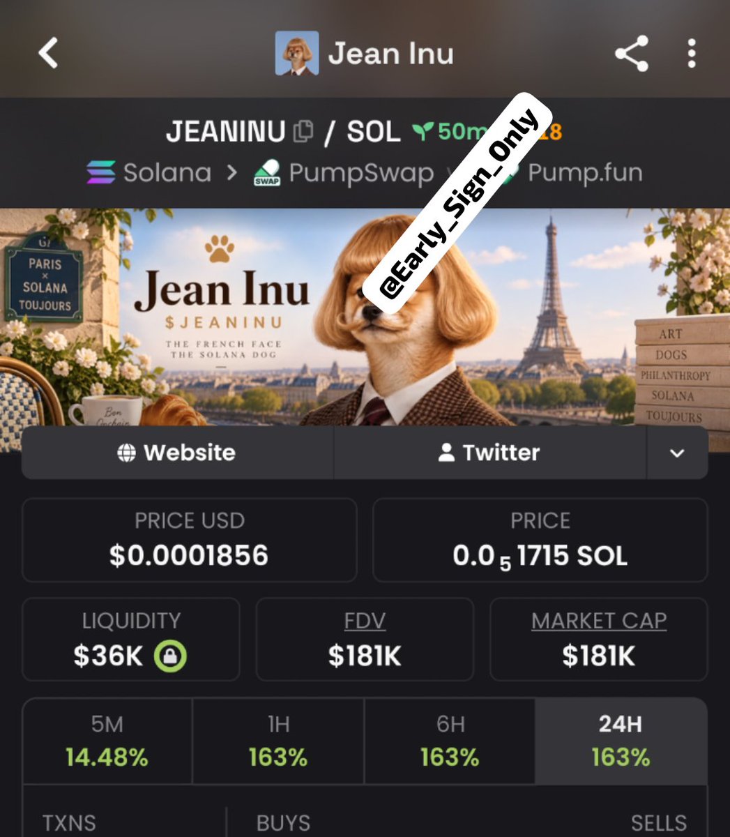 Early_Sign_Only's tweet photo. I called $JEANINU  in my TG at $28K mcap, and it’s now at $181K 💯Really interesting to see how the setup played out. We’ll keep watching for the next opportunities. Follow me and DM to join the TG + Discord 🚀

CA F7Rwc7mAomwqABLFc3aX4eDkwEELGKeez3fMpw4qpump https://t.co/mhhOMotzvL