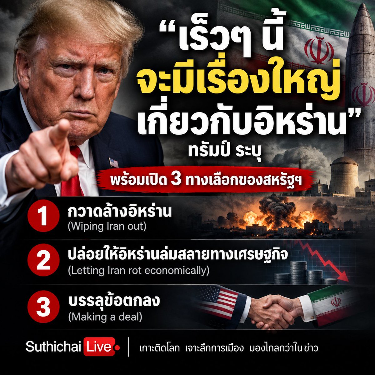 suthichai's tweet photo. ล่าสุด ทรัมป์บอก Fox News: https://t.co/tOPBj4luW1