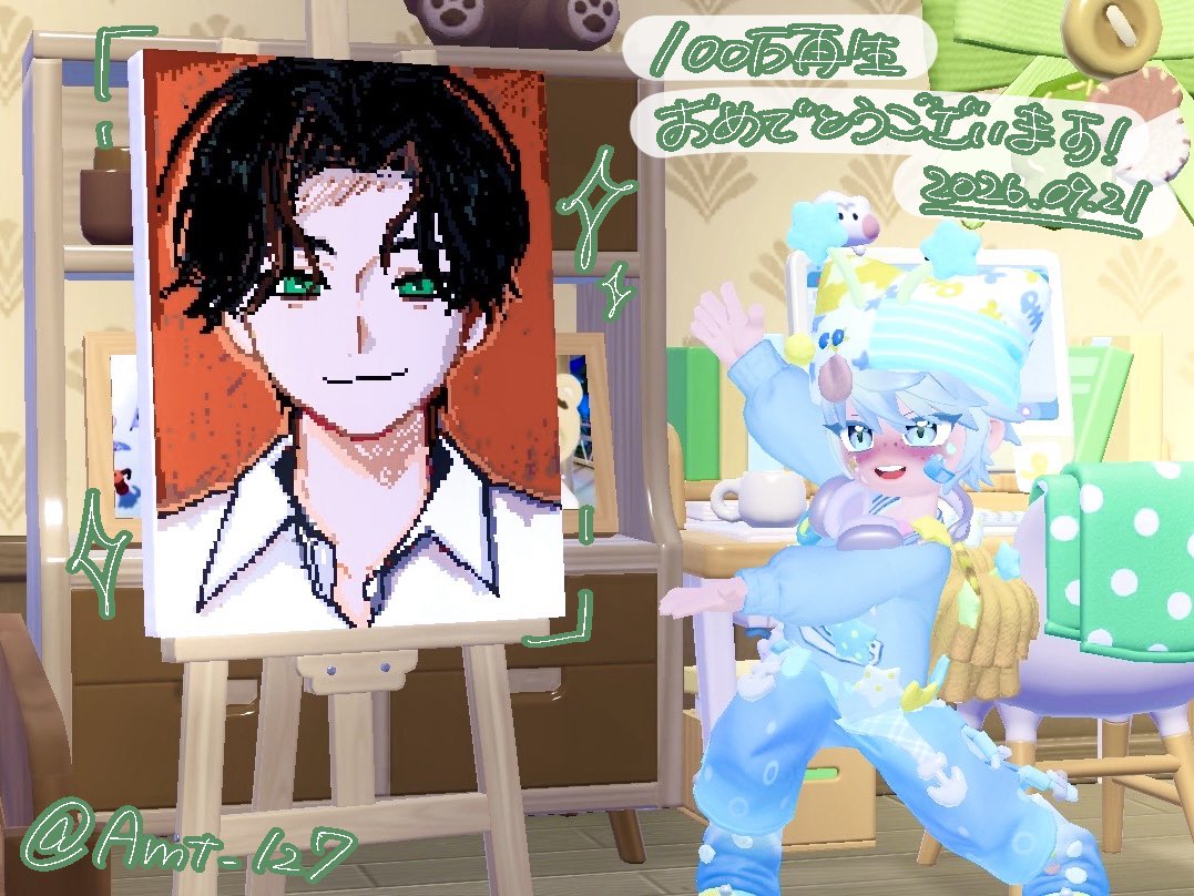 Amt_127's tweet photo. 修正どこまでするか迷ってたら
永遠に出さない気がするから完成させました‼️

MVみてキャンバスじゃん‼️ってなって
ゲーム内でGeroさん描きました

セレナーデcover
100万回再生おめでとうございます🎉
毎日聴いてます🎧
 #Geroイラスト祭り https://t.co/otSKhWEkRO