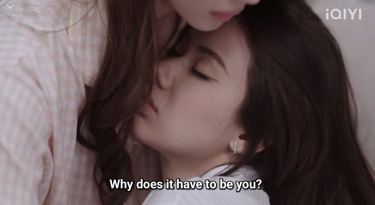 RequeimSilence's tweet photo. That one line in the drunk scene at the beginning of EP2 is probably the most impactful.

When Pheem says, “Why does it have to be you?”—I feel like it carries completely different meanings for Pheem and Parn.

For Pheem, it’s the realization that she has to use the very woman she’s already developing feelings for. Why does Parn have to be the Angel she needs for this deal? 

For Parn, she clearly has no idea why Pheem keeps asking about her “buying price.” She doesn’t know who Phakinee is yet. She might’ve interpreted it as Pheem questioning why she is an escort in the first place. It disappoints her because everyone looks down on her for what she does, including this woman now.

After all the sweet time they spent together on the beach, that realisation must’ve been heartrending.

And I think this is where Parn’s insecurity about their situationship starts to take root—the first of many misunderstandings between them. 

Love drunk Lena btw.

#PlsLoveรักได้ไหมEP2
#LenaMiu #ลีน่าหมิว