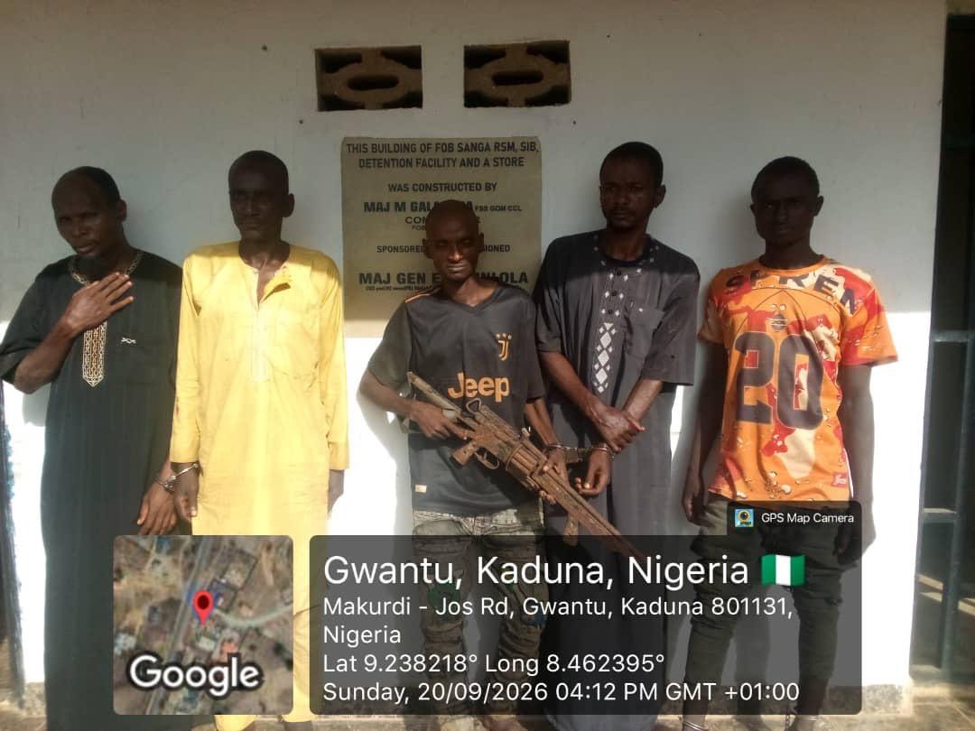 Nigerian troops arrest 5 suspects, recover fabricated AK-47 in Kaduna ops