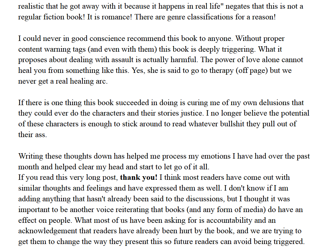 cosimolottie's tweet photo. Thank you to the early reviewers for sounding the alarm on all the problematic elements in LL and making it so we could come together to demand accountability from the KBR. I'm sorry you didn't get the same courtesy and were put through traumatic elements unknowingly/unwillingly. https://t.co/Sw6iArMKtw