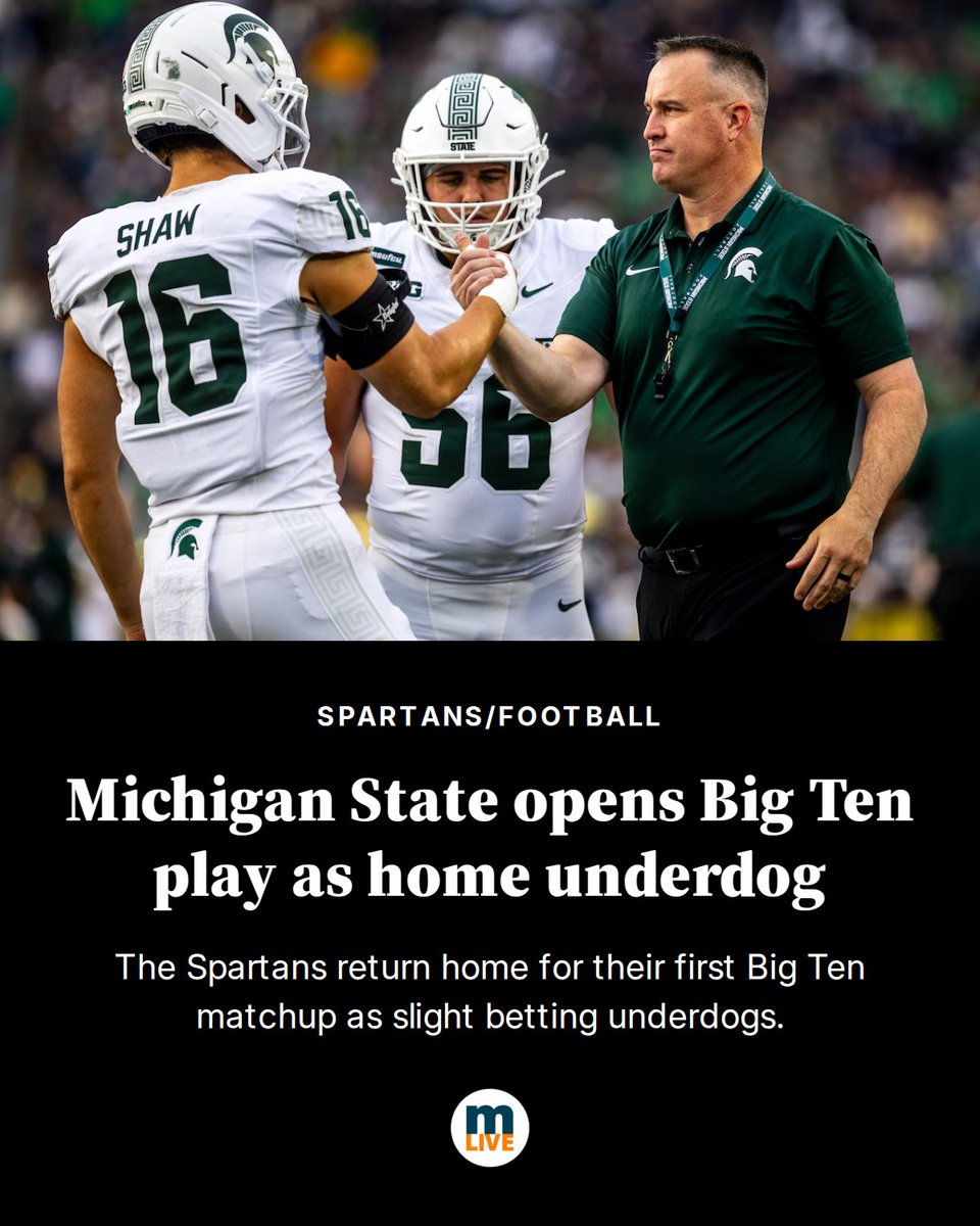 MLiveSports's tweet photo. The Spartans return home for their first Big Ten matchup as slight betting underdogs. https://t.co/MtDvkCnFCw https://t.co/XcYAgR1Ab1