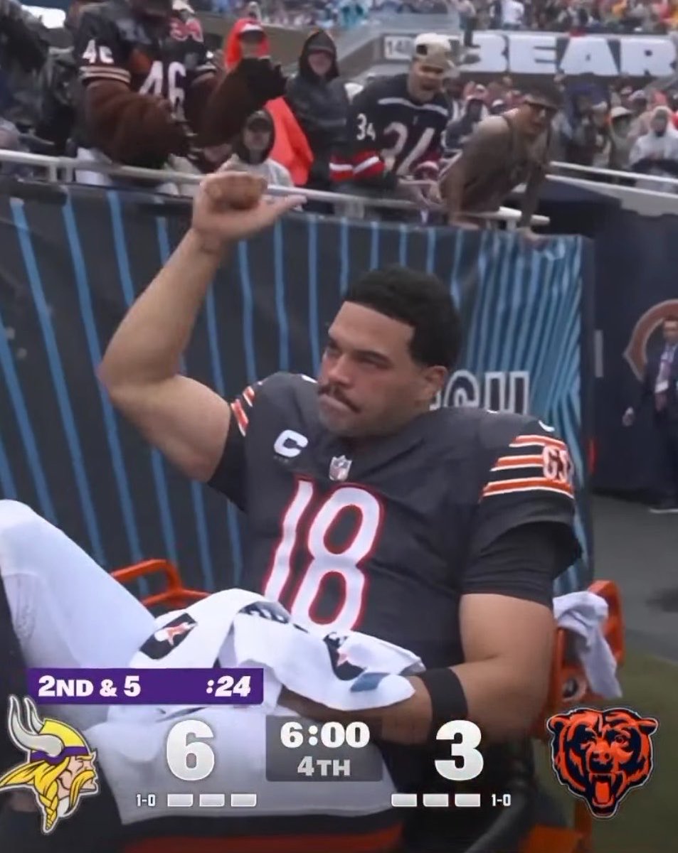 bearszn's tweet photo. I don’t even care about the Bears loss to the Vikings. Just hope Caleb Williams is okay and makes a full recovery. 

Prayers for 18. 🙏 https://t.co/mzXHov283h