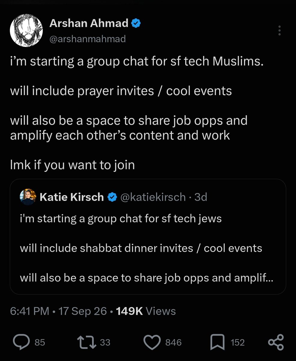MBitcoiner's tweet photo. The state of the Muslim tech space, uncreative, stagnant, so thoroughly mentally fiat-captured that its horizon has been relegated to a surveilled WhatsApp group.

You will die out, and you won't even have the conceptual vocabulary to understand why or how it happened. https://t.co/AbIIyHD95o