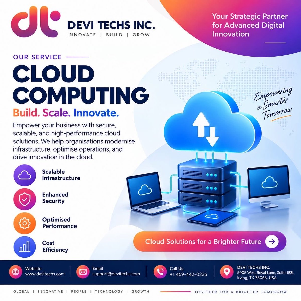 devitechs_inc's tweet photo. Cloud Computing that helps businesses build, scale, and innovate with secure, reliable, and future-ready technology. ☁️🚀

#CloudComputing #CloudSolutions #DigitalTransformation #CloudTechnology #ITSolutions #Innovation #Technology #BusinessGrowth #USA #Texas #TechSolutions https://t.co/xktrZbMPpe