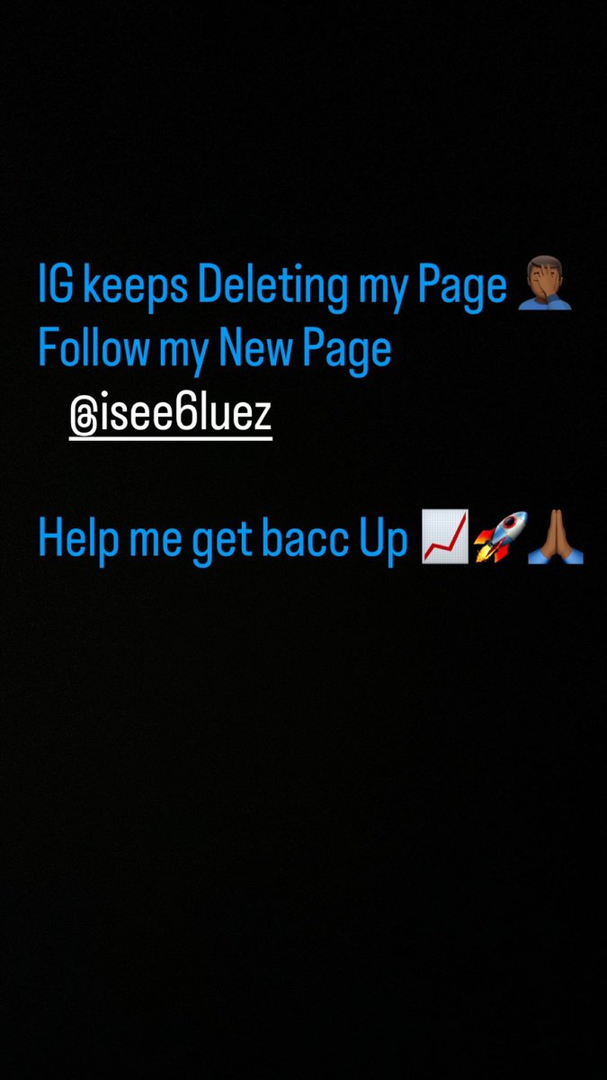 Isee6luez's tweet photo. Instagram deleted my page.
Follow my New Page @isee6luez 🙏🏾📈☔️ https://t.co/PzzsRyBtCw