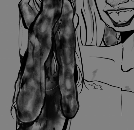 VeilBound_'s tweet photo. I dunno how to make this intestine look more intestine-like without color, taps my chinnn https://t.co/m9iwh4y65O