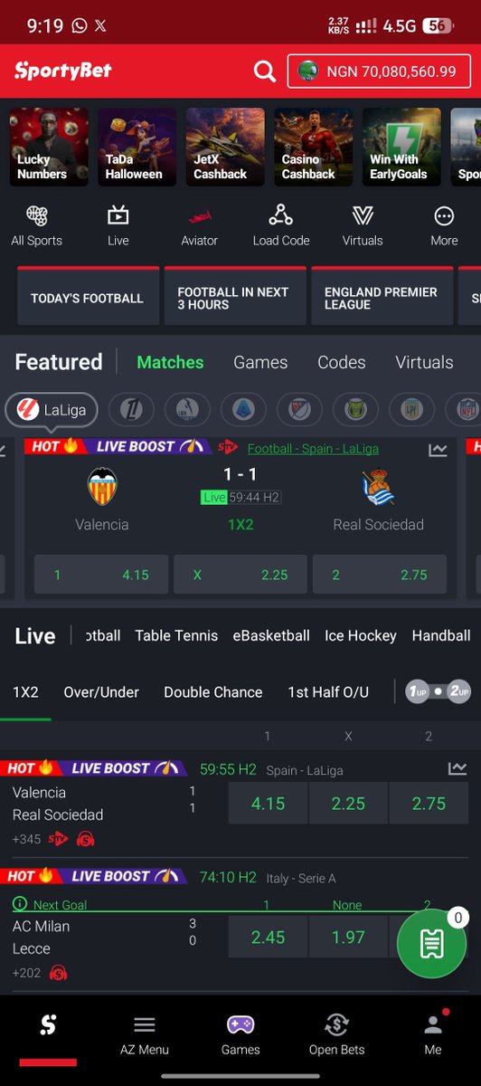 Strange_punter's tweet photo. God, I don't know what to say 
Just seeing my sporty balance alone is making me speechless 
I will forever be grateful OH LORD 🙏🙏🙏 https://t.co/UJaRc8iuk2