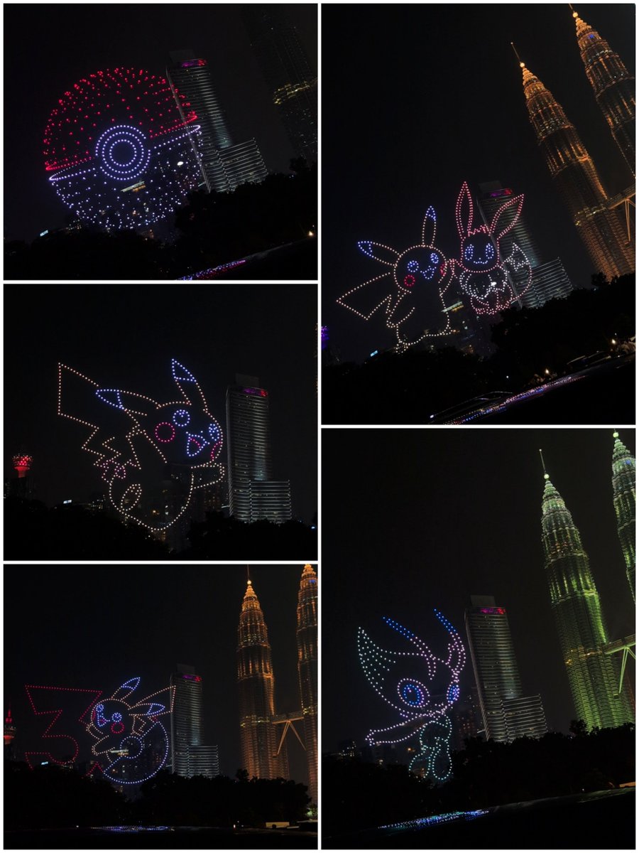Teezkut's tweet photo. Amazing PokéXciting drone show! 😍 #KLCC #Pokexciting #pokéxciting #pokemonasia30 #pokemondroneshow #pokemongo https://t.co/6HICKHKyNW