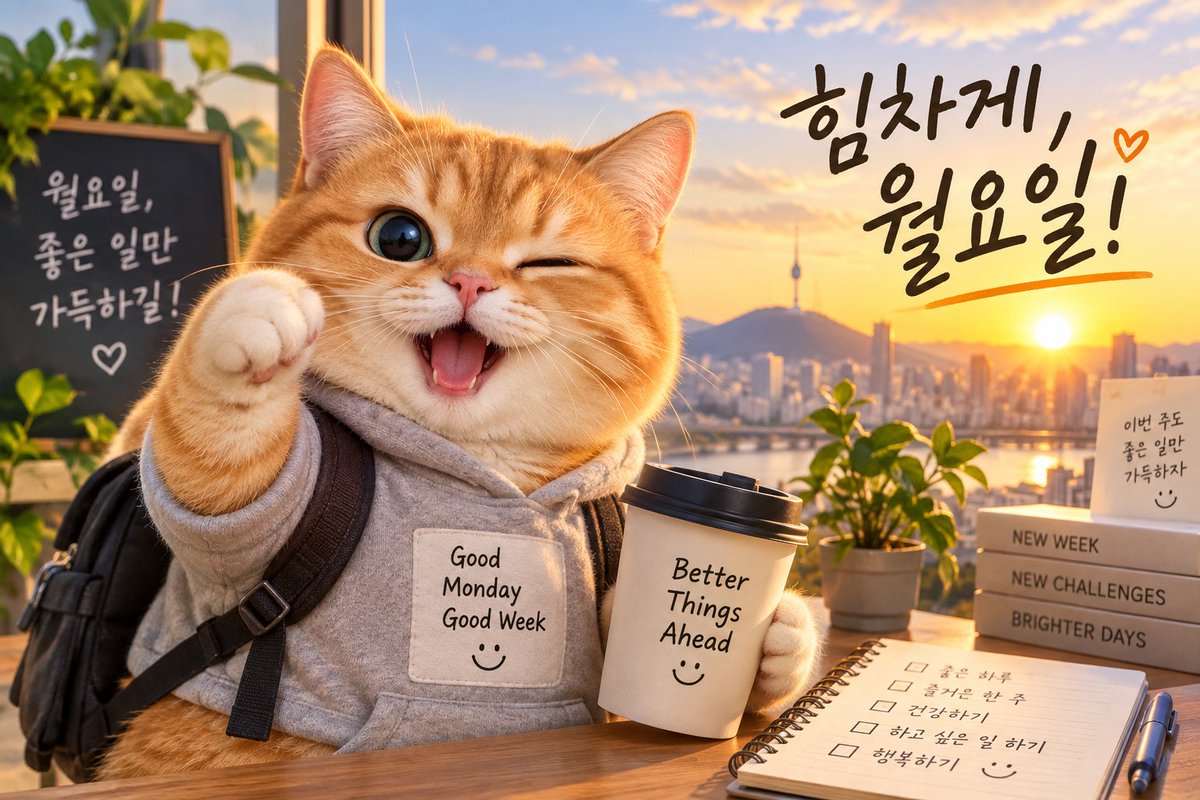 layman2027's tweet photo. 좋은 아침이에요 ☀️
새로운 한 주가 시작되는 월요일이네요.

지난 한 주의 피곤함은 잠시 내려놓고,
오늘은 작은 일에도 좋은 기운이 가득하길 바라요.

힘차게 시작한 하루가 기분 좋은 한 주로 이어지길 바랍니다. 🌿

월요일도 웃으면서 시작해요 😊
이번 주도 좋은 일만 가득하세요! 💛 https://t.co/xaj9e9fXZ4