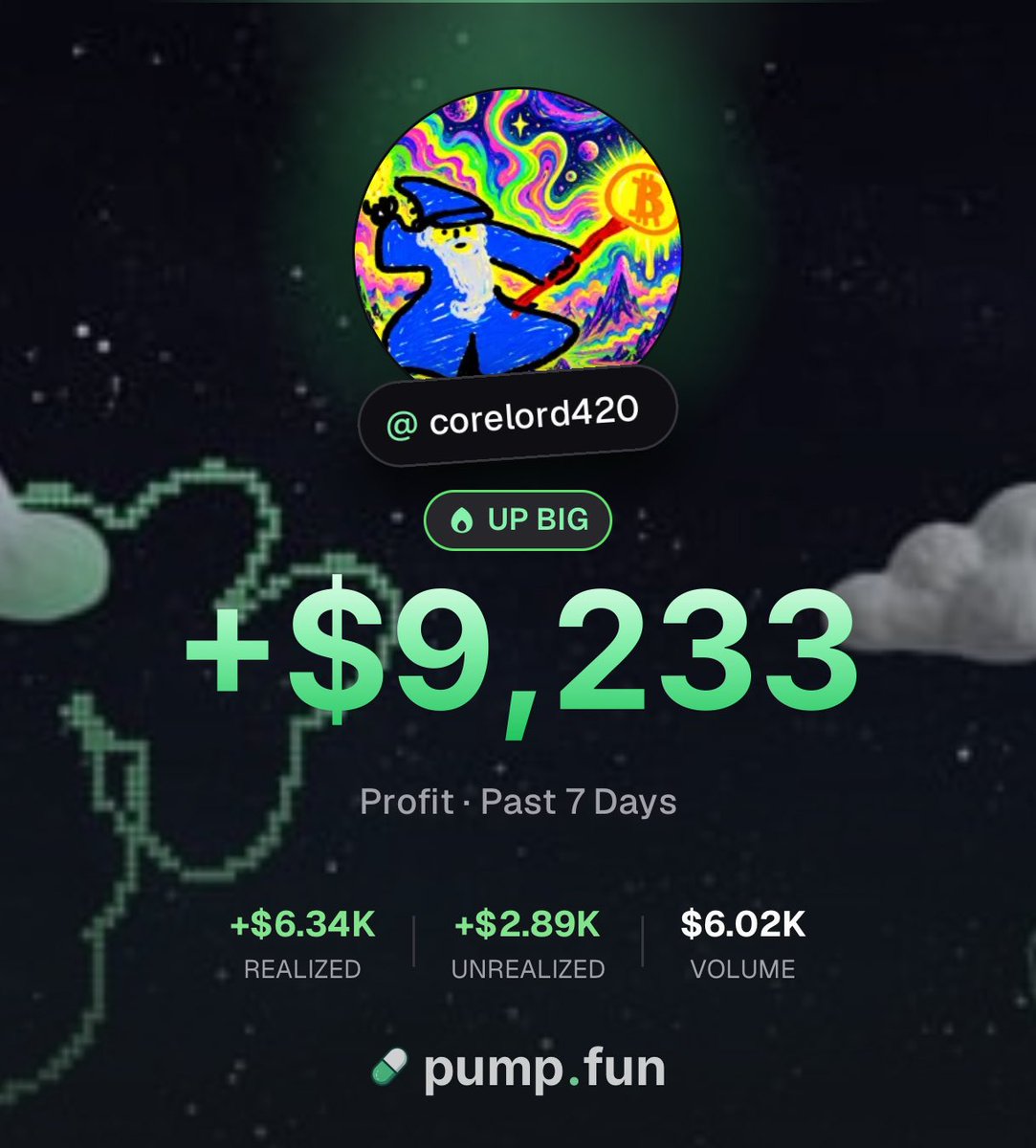 Corelord420's tweet photo. @Pumpfun I love your app.

$500 to $100,000 challenge is going great 🫶🏼 https://t.co/hkMXE3Ad9d