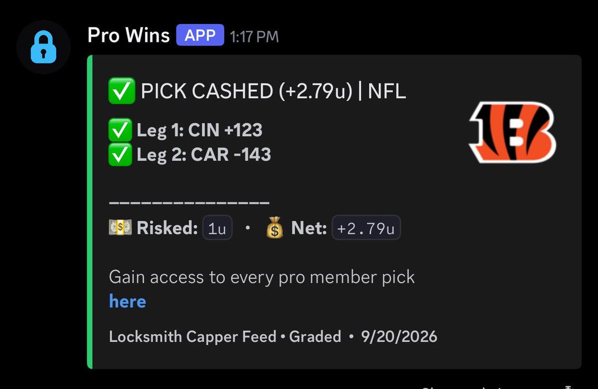 toofadedpicks's tweet photo. CASHED 🫡  Did anyone tail? 

We’re up 21 units this week! Join the free Discord, link in my bio 💰 https://t.co/n4JAhHDKlx