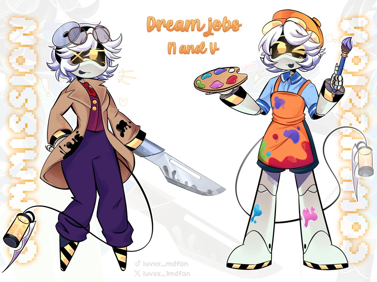 Luvxx_1mdfan's tweet photo. Dream jobs N &amp; V!!
#commission #murderdrones #serialdesignationV #serialdesignationN https://t.co/7sXtHb6d3k