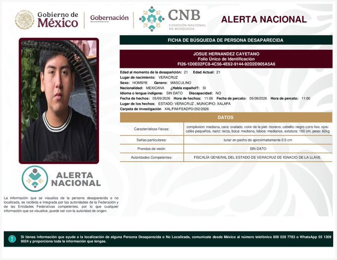 azucenau's tweet photo. 🔴Hallan sin vida a estudiante de la UV tras 14 días desaparecido en Xalapa

Josué Hernández Cayetano, estudiante de 21 años de la Universidad Veracruzana (UV), fue localizado sin vida luego de permanecer 14 días desaparecido en Xalapa, Veracruz.

La UV confirmó su fallecimiento y expresó sus condolencias a familiares, amigos y compañeros.