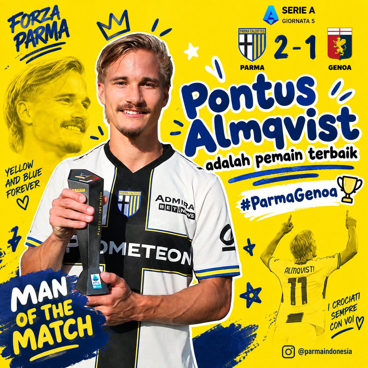 PARMAgiani's tweet photo. PONTUS THE MVP 🔥

#ParmaGenoa https://t.co/aNMqRJUAFL