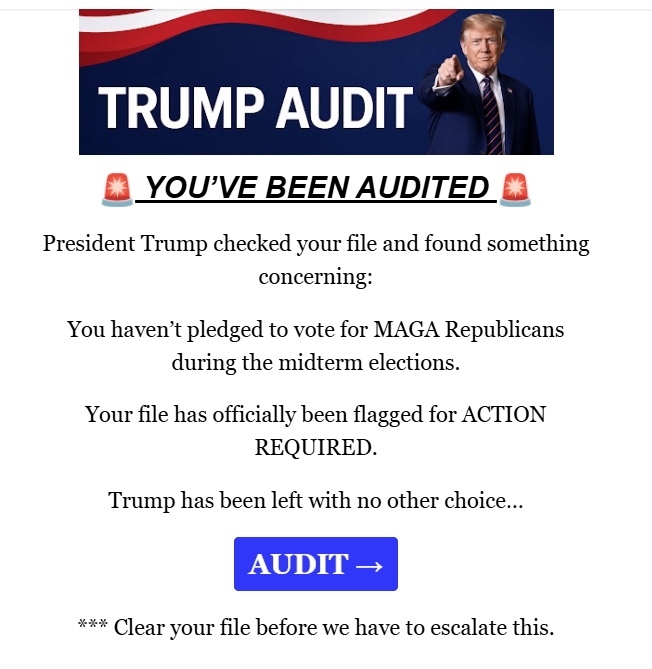 smc429's tweet photo. This is what they're sending out? 
It almost sounds like a threat 
Desperate much, Maga? https://t.co/5nGcHYLH9N