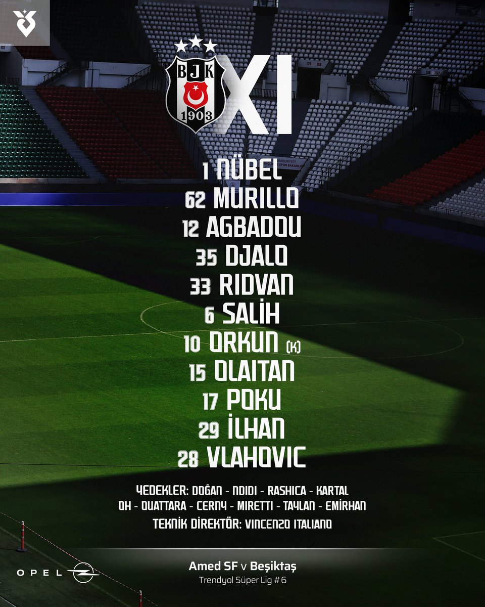 kartalfeed's tweet photo. Beşiktaş'ımızın Amedspor karşısındaki ilk 11'i belli oldu! https://t.co/zptOXsow04
