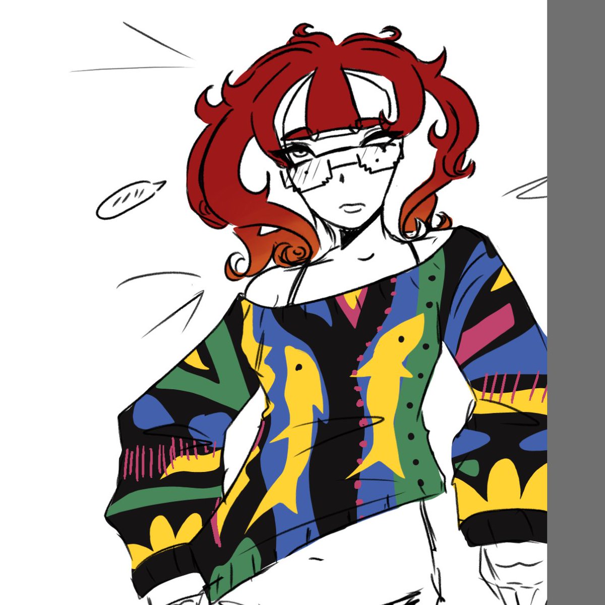 wirebityuri's tweet photo. wanted to draw 8bit in wire's sweater...
 #コロイカ #coroika #wirebit https://t.co/rSGUNrP3Lk
