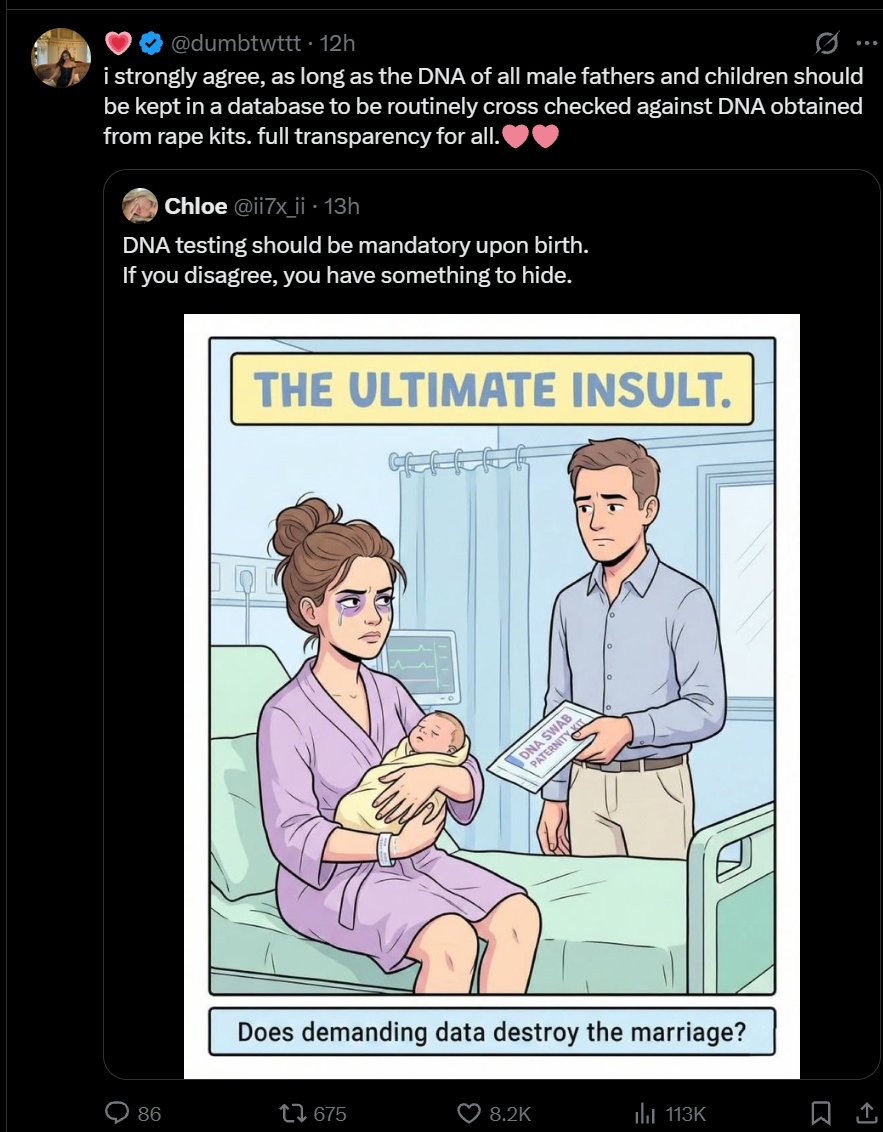 not__vee's tweet photo. Literally nobody would object with this. 

Though I would raise you another.

women that knowingly lie to a man about the son and trick a man into a decade long marriage, robbing him the possibility of having his own children, should be punished identicaly to rapists. https://t.co/YJL2OLhDuB