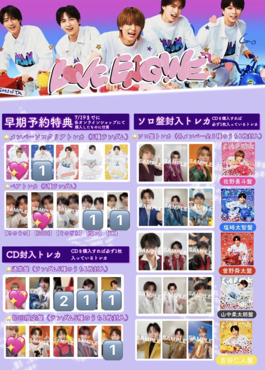 29190104k's tweet photo. M!LK ミニアルバム LOVE ENG!NE トレカ 交換

【譲】吉田仁人、山中柔太郎、曽野舜太、塩﨑太智
【求】佐野勇斗💖
※同種同士

都内手渡しのみ
(10/4に渋谷でお取引できる方優先)
コメントにてご連絡お願いいたします。

#MILK交換 #MILK譲  #MILK求 https://t.co/qgSRWArqeo