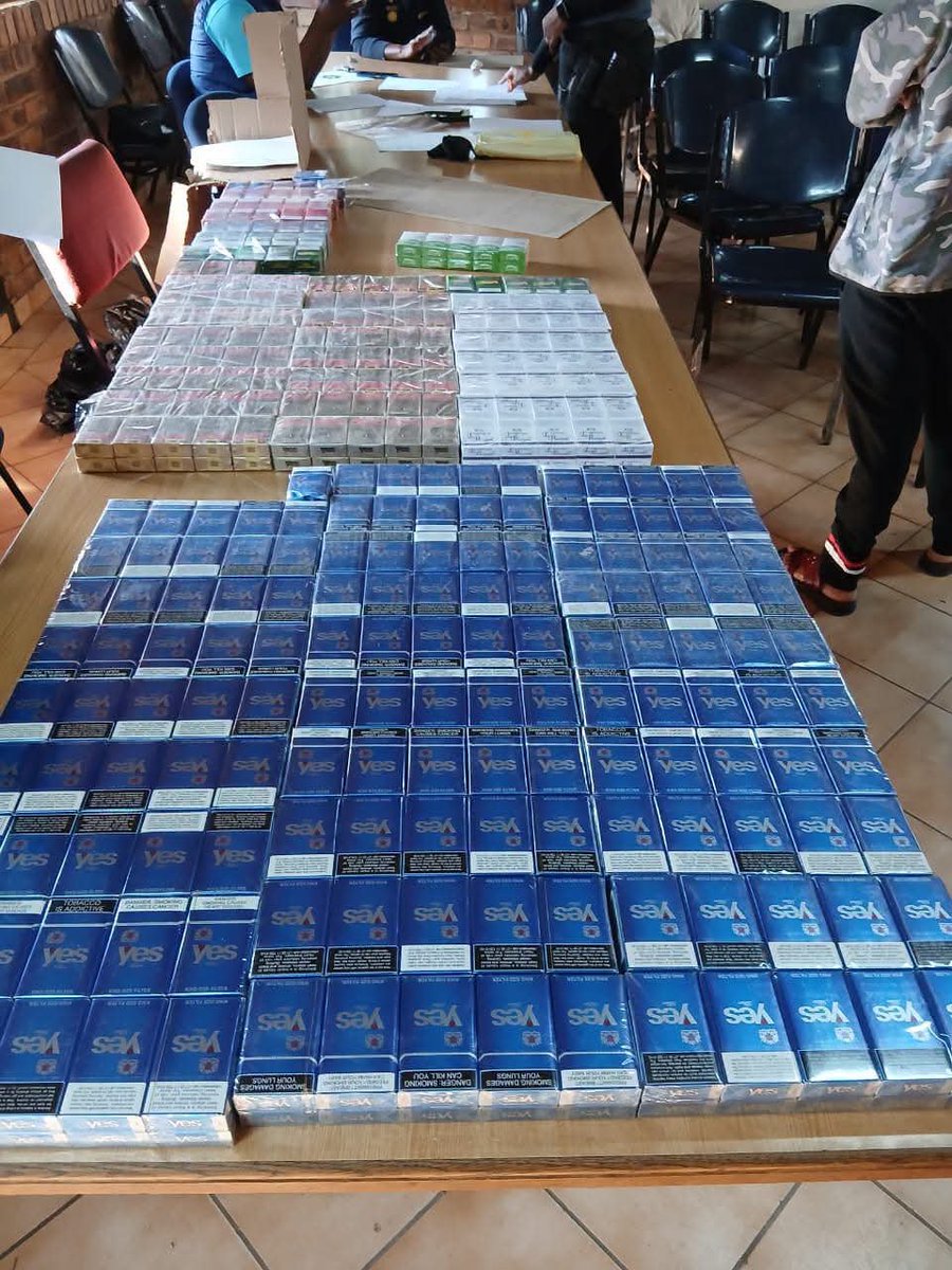 Patriot_S_A's tweet photo. Police in Groblersdal arrested two foreign nationals, aged 24 and 32, after they were allegedly found in possession of illicit cigarettes with an estimated street value of R50,000 https://t.co/TtihK82oi1