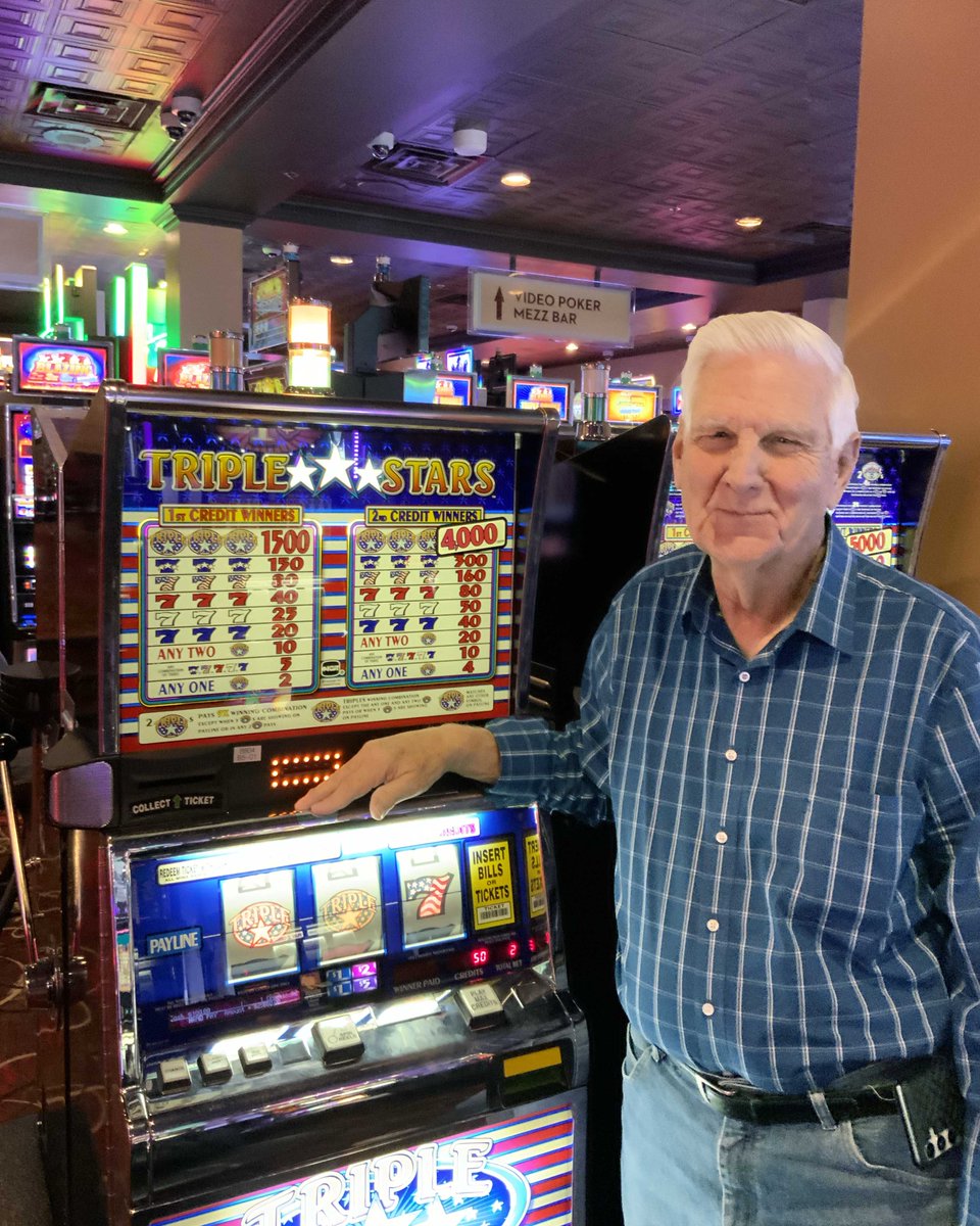 CenturyCasinoCR's tweet photo. Garrison hit Twin Jackpots on Triple Stars!  $2,880 each!  🎉 

Gambling problem?  Call or text 1.800.GAMBLER. https://t.co/SBxX7ssldi