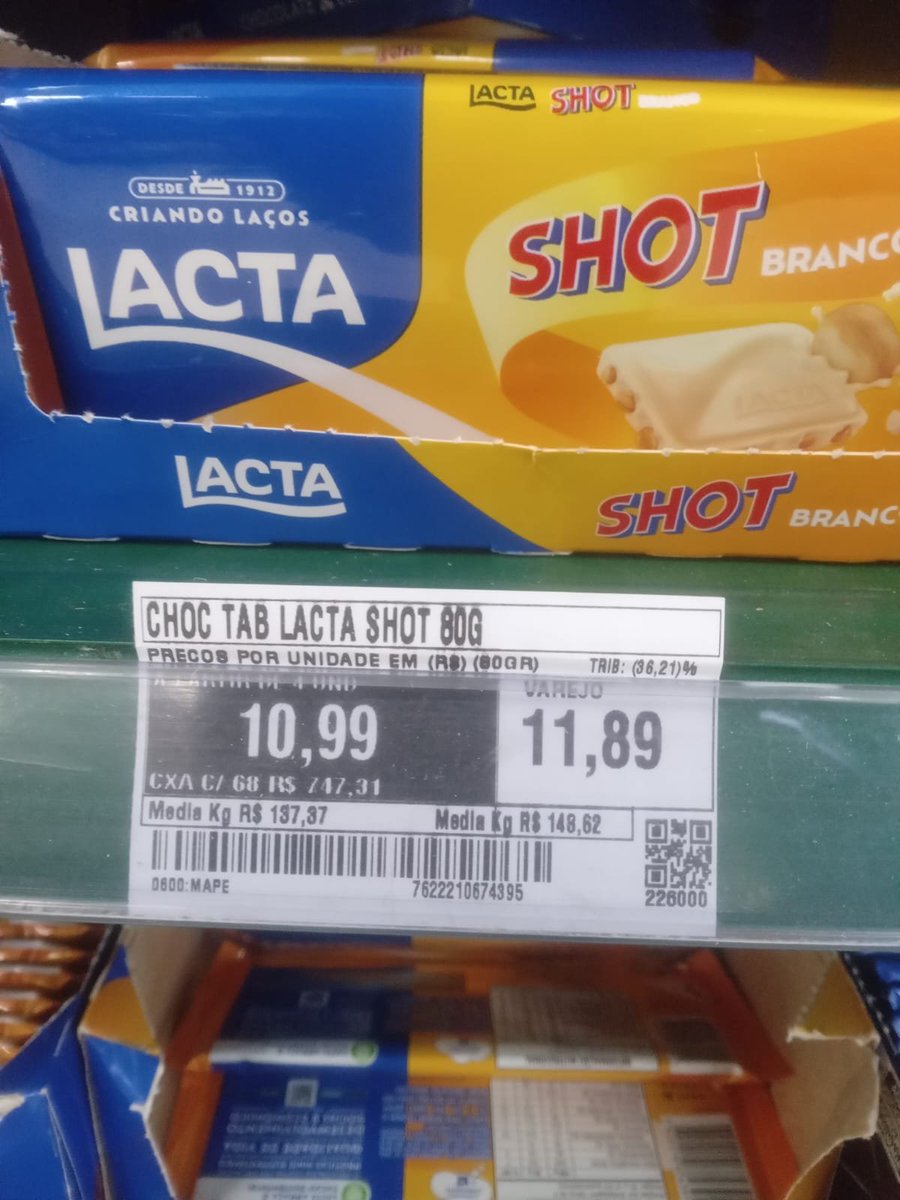 minhainflacao's tweet photo. 72,56% de aumento no chocolate Lacta 80g.

2023-2026 https://t.co/8qKUBp2m9R