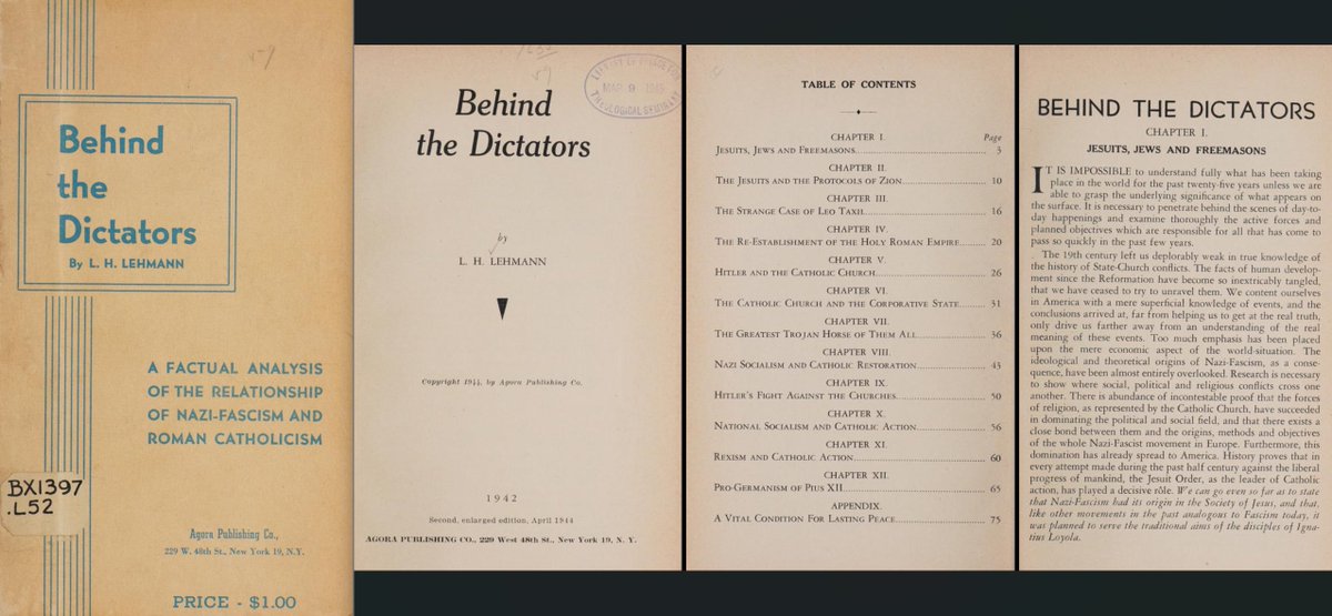 ssanchu33's tweet photo. Hitler is made by the Catholic Church

"Behind the Dictator´s"

- Publication date 1944
- Book by Lehmann, L. H. (Leo Herbert), 1895-1950

Download Link - Click here:
https://t.co/3lrdPOAY8C https://t.co/XYsKLAQYhe