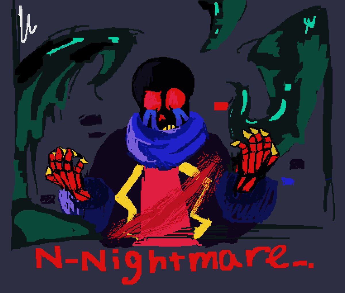 Spruce445's tweet photo. So you were that pathetic skeleton?

#Error #Nightmare #UndertaleAU #GenoSans #ErrorMare #Undertale #AU #NightmareSans #ErrorSans https://t.co/txKdvn9r8M