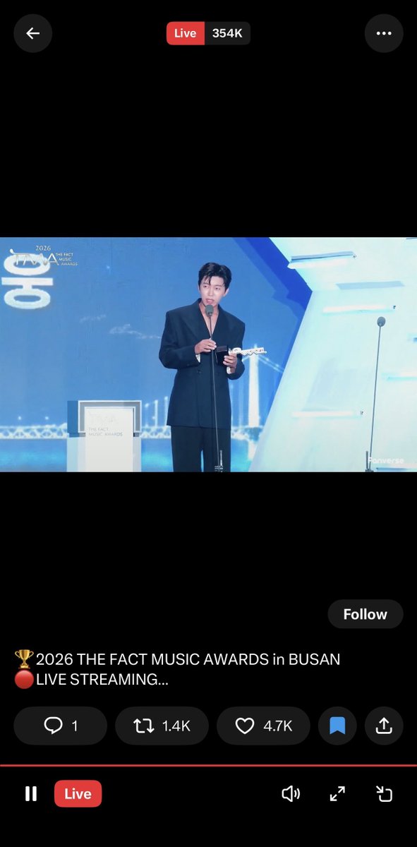 _soohyuniie_'s tweet photo. Even some of the haters who were actually at the venue testified that the cheering for him was LOUD. Yet, the morons on X are pushing another ridiculous false narrative that “they added fake background cheers.” LMAO. It’s always a new conspiracy theory with you idiots. 

Y’all made entire hashtags demanding that he be removed from the 2026 TMA Awards, and all the nugu fandoms, whose idols benefit hugely from being invited to events with such large audiences and getting the opportunity to be seen on a mainstream platform, jumped right on the boycott bandwagon. Glad to see the organizers paying them absolutely no mind. LMAO.

The funniest part? The same people screaming “BOYCOTT” were right there, tuning in to the livestream on X, where nearly 400K people were watching. 😭😂

Some of y’all’s performative outrage is beyond embarrassing. You spent all that time screaming into the void, convinced your hashtags meant something, only to end up watching the very show you swore you were boycotting. All that noise just to prove that your little X echo chamber isn’t the real world.