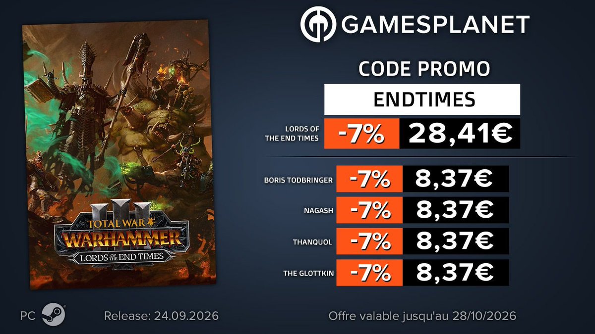 TontonArtheon's tweet photo. Mes gourmands Chaoteux ! Vous le savez sûrement mais dans quelques jours c'est la Fin des Temps ! (non pas toi Vladimir)

Si le DLC Lords of the End Times vous intéresse, vous pouvez me soutenir, surtout en ce moment avec ce lien :

🫵https://t.co/G4IokZ5zx4

#CollaborationCommerciale