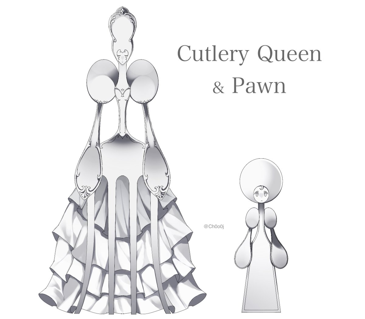 Ch0o0j's tweet photo. Cutlery queen and her pawn https://t.co/jS6o6ztAmQ