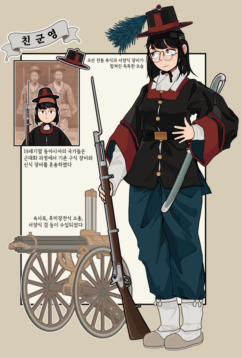 ateumaen4831's tweet photo. 조선시대 - 근대식 군대 친군영의 親軍營 군복 | 19th-century Joseon military uniforms https://t.co/4ThYo7vMY9