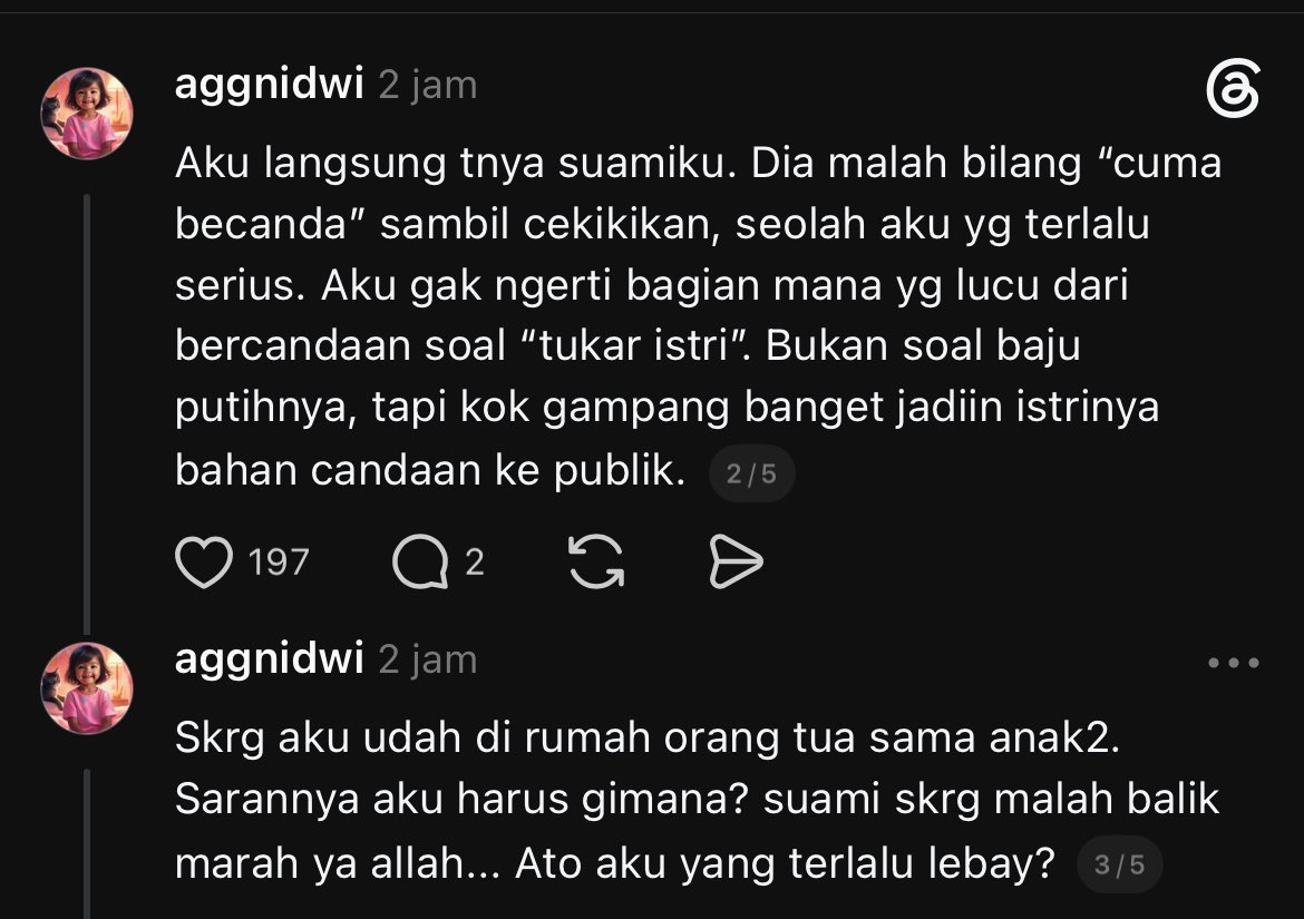 sahza____'s tweet photo. apapun konteksnya tetep aja ga pantes menurutku suami sendiri ngomong kaya gini.
yaaa Allah pak sama istri sendiri jgn jahat jahat kenapa sih😭 https://t.co/geKCoqwnbe