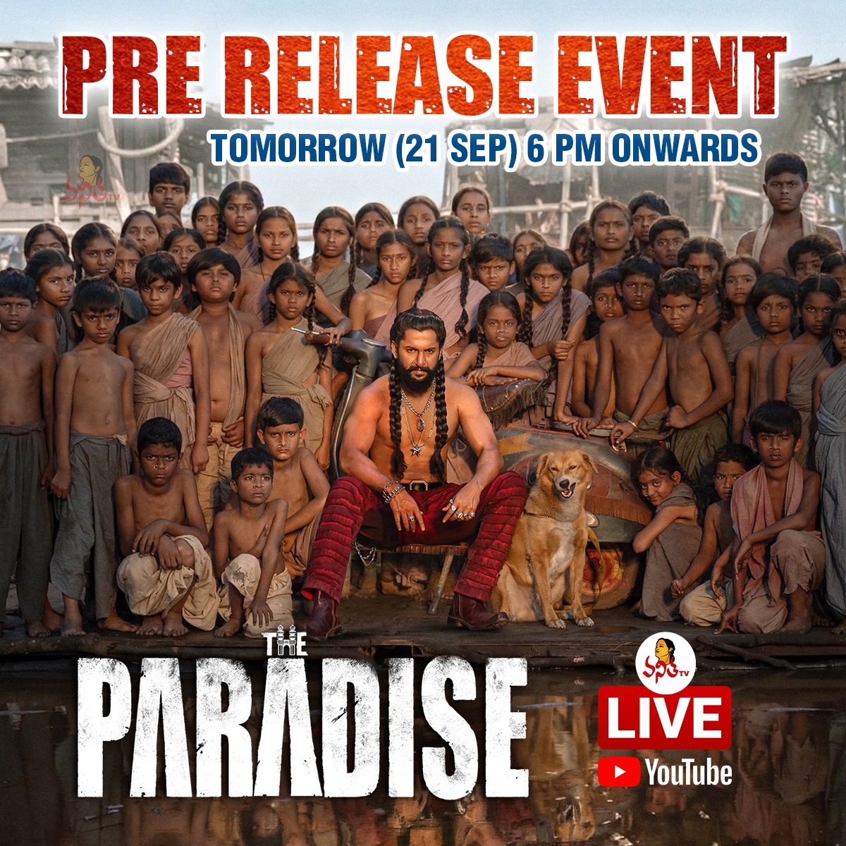 VanithaTvOnline's tweet photo. The Paradise GRAND PRE-RELEASE EVENT Tomorrow 6 PM @ Shilpakala Vedika, Hyderabad
Watch Live Exclusively On Vanitha TV
#TheParadise #Nani #SrikanthOdela #KayaduLohar #AnirudhRavichander #VanithaTV https://t.co/CL3m1gmd9v