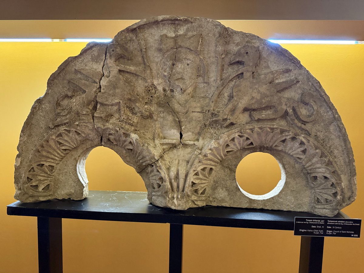 DonGilbertons2's tweet photo. @SiggySwans Congratulations 🤝. May you follow Christian virtues and abstain from Serbian speciality of genocide 

This by the way is 11th century stone work of Alexander the Great,  Church of St Nicholas in Fier Albania. Statehood is a later (19th century) concept btw. Cheers https://t.co/K5JtFN1iu8