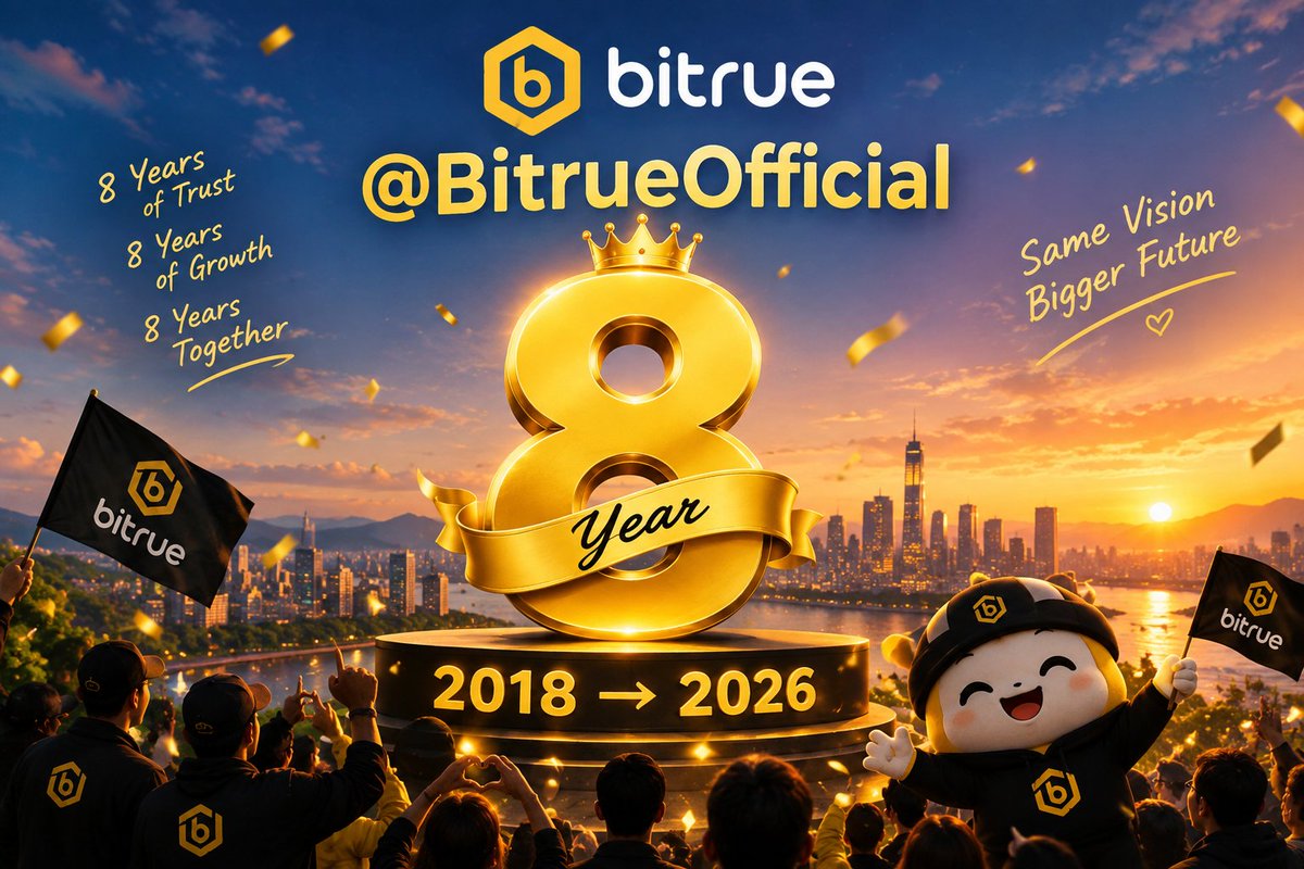 DeX_Bit_Z's tweet photo. 8 Years of Bitrue 🔥🔥

From 2018 to 2026, @BitrueOfficial has continued to grow and evolve with the crypto industry. 🚀

Wishing Bitrue more innovation, stronger communities, and even bigger milestones in the years ahead.

Happy 8th Anniversary @BitrueOfficial 🎉 

@LunaZ50X @TOTM7X 
@MU7Z5