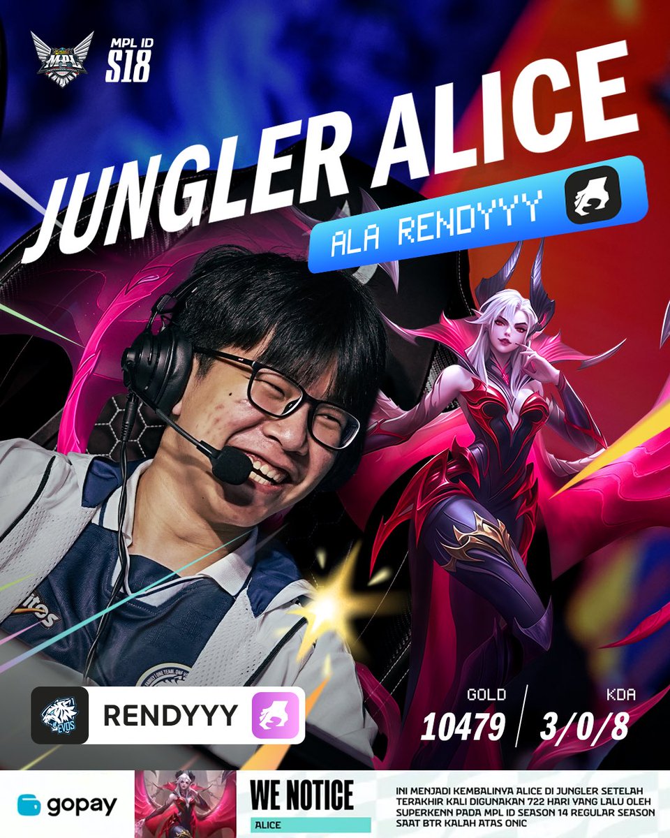 mplidofficial's tweet photo. Rendyyy, Sang Jungler magang kembali berulah. Hero andalannya di explane kini ia mainkan sebagai Jungle ๐ช
#MPLIDS18 #WeOwnThis #NiceGameย #DynamicS18 #EVOS Rendyyy https://t.co/evcHa0gGpX