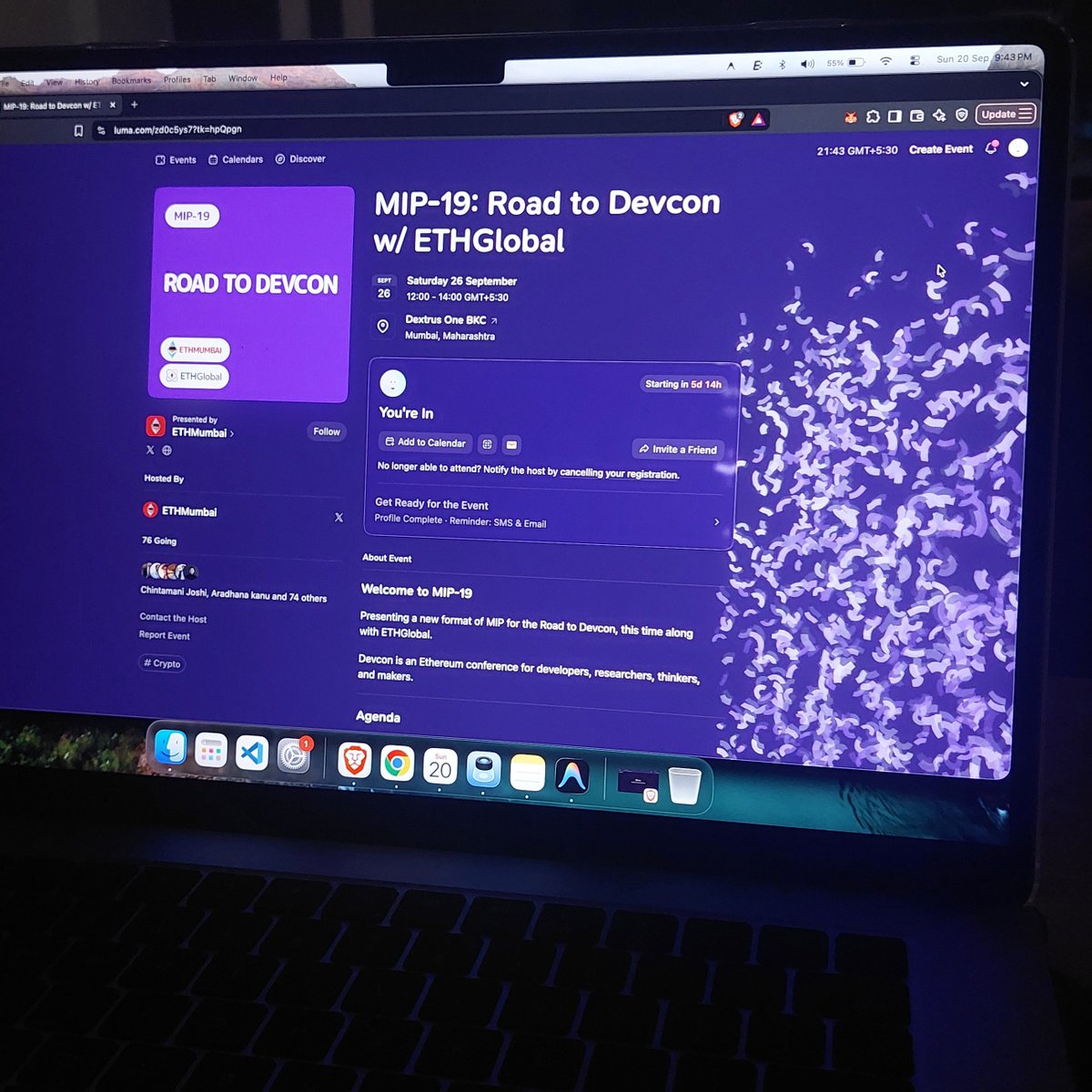 SanketKanse09's tweet photo. First post. 🫡

Heading to MIP-19: Road to Devcon with ETHGlobal on Sept 26. 🇮🇳

@ethmumbai × @ETHGlobal 
Let’s see what’s cooking.
#ETHMumbai #ETHGlobal #Devcon https://t.co/UMoELcvCom