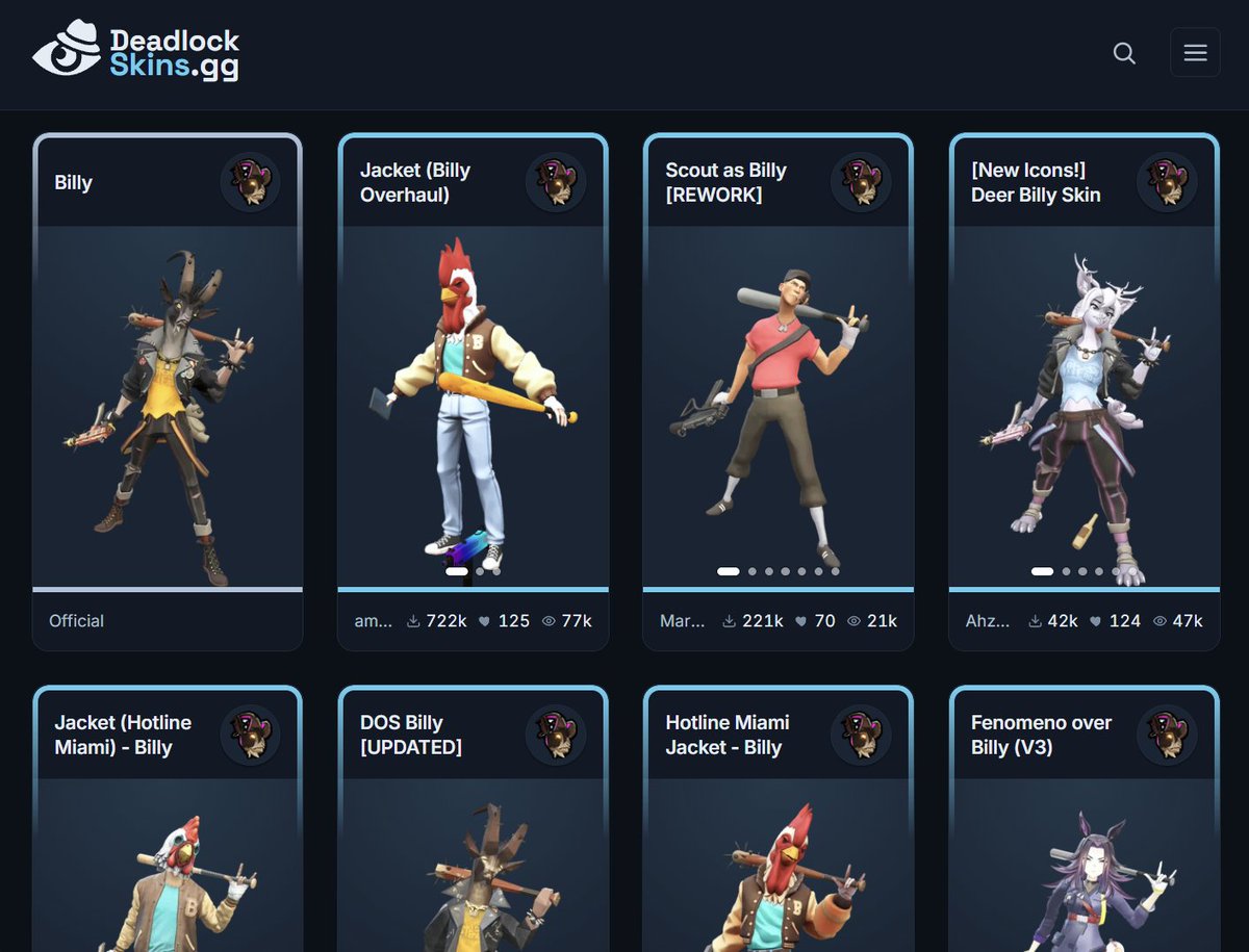 IntelDeadlock's tweet photo. https://t.co/tlpfnhHn1d is an awesome tool that lets you preview mods &amp; skins in 3D with animations, as well as install them as you would on GameBanana!

via. @DeadlockSkinsGG https://t.co/ngCmMD5Lf1