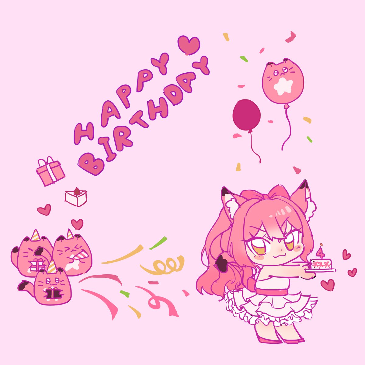 HPxEque's tweet photo. #E2_que #Art_que 
버튜버 데뷔 후 4번째 생일축하해요!
4번째 맞죠...? 제가 틀렸을거 같아 걱정이네용 https://t.co/CEFexIJ8yX