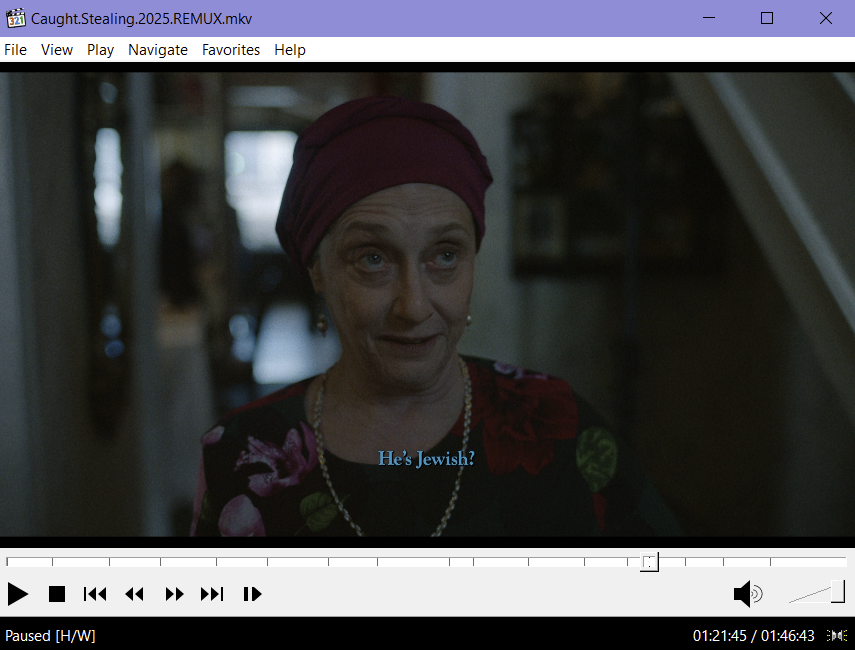 DeiLux77's tweet photo. jesuits = jewish, Caught Stealing 2026 1hr21min44sec. The subtitles (original) say one thing yet she asked if he was a jesuit. More like caught lying, but they do it all the time so it's not that hard.
#movie #symbolism #jew #jesuit https://t.co/Ez0j5ZlGAu