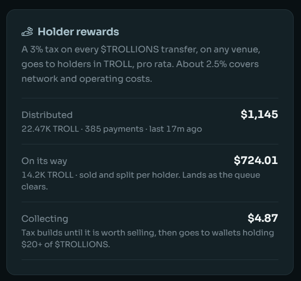 TrollionsTroll's tweet photo. Yuge chunk of $TROLL rewards waiting in the @LaunchOnSF $STONK server to be distributed. https://t.co/2gfRVmvwBw